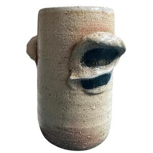 Vintage 1988 Raleigh Signed Studio Pottery Vase Brutalist Wabi-Sabi Stoneware